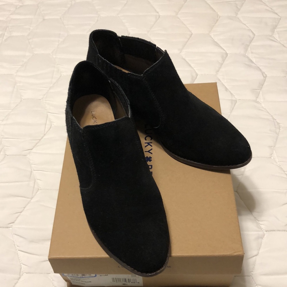 Black suede booties